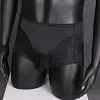Men's High Waist Lace Satin Seamless Briefs