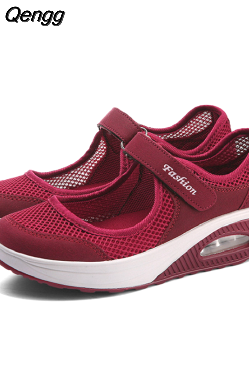 Qengg Running Sneakers Women Fashion Mesh Breathable Casual Wedge Platform Hiking Shoes Female Tenis Feminino Zapatillas Mujer