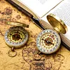 Mini Portable Copper Navigation Compass Outdoor Luminous Flip Compasses