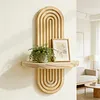 1/2Pcs Boho Shelves Wall Decor Mid Century Modern Decorative Floating Shelves 11.81 Inch with Ledge for Home Living Room