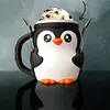 Cute Penguin Cow Leak Proo Ice Cream Pint Containers for Gathering Party Picnic