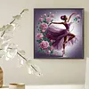 Pink Rose Dancing Girl-Partial Special Shaped Diamond painting 30*30CM