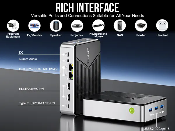 GMKtec Intel Twin Lake N150 Dual-system 4-bay NAS Mini PC
