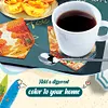 6Pcs/set Diamond Painting Wooden Forest Coaster Cup Cushion With Holder
