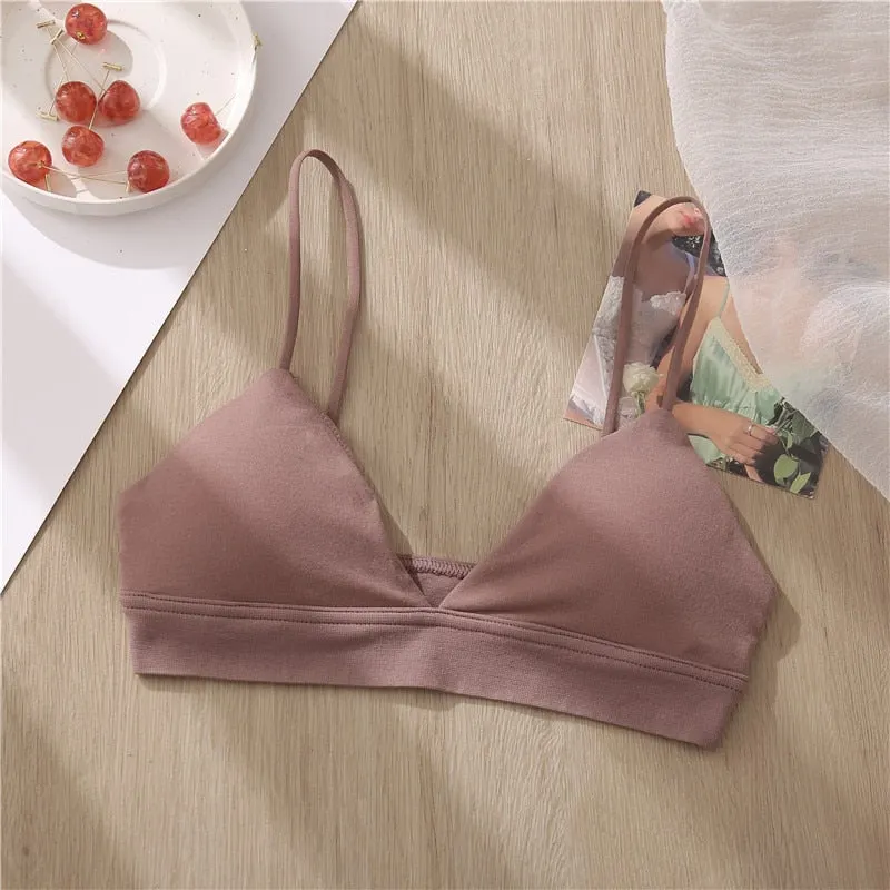 Women Wirefree Tank Top Intimates Sexy Crop Top Lingerie Seamless Push Up Brassiere Padded Female Backless Camisole for Girls