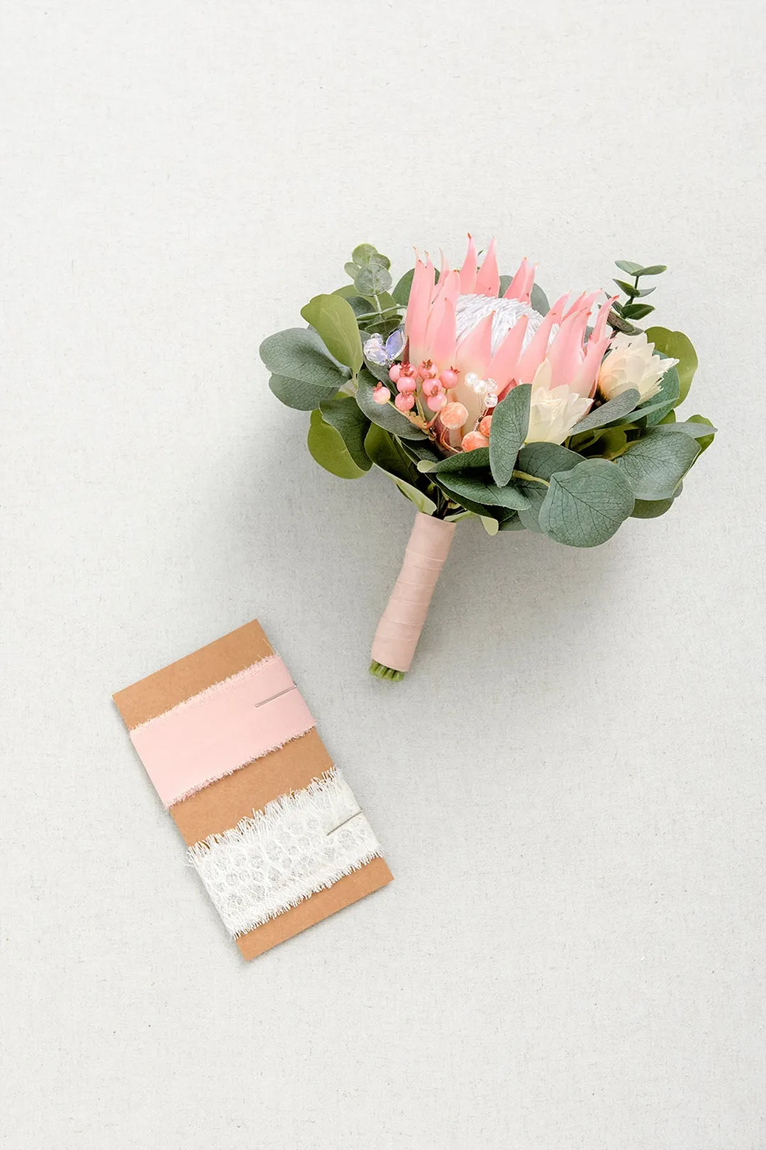 Free-Form Bridesmaid Bouquets in Blush & Cream