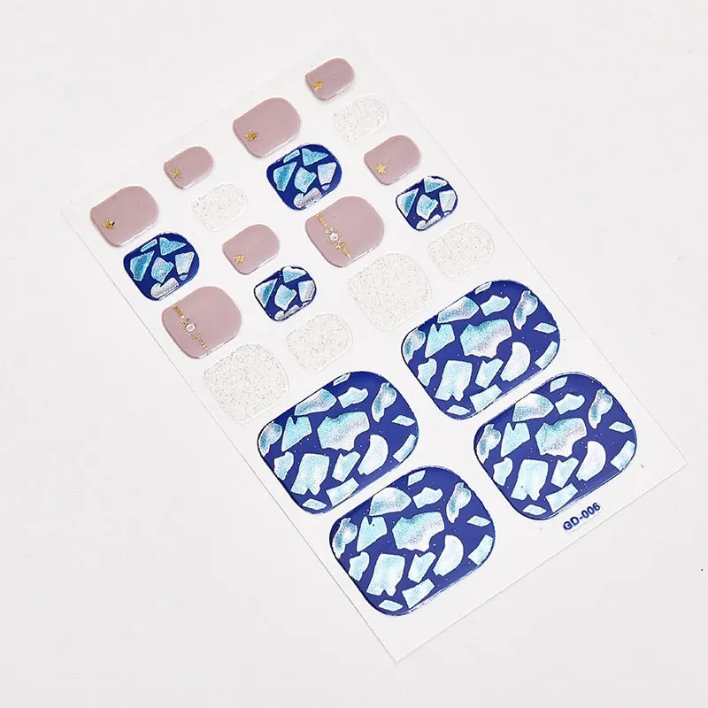 22 Tips/Sheet Shiny Nail Decoration Nail Adhesive Nail Accesoires Nail Art Decoration Nailart Sticker Adesivos Nail Tape