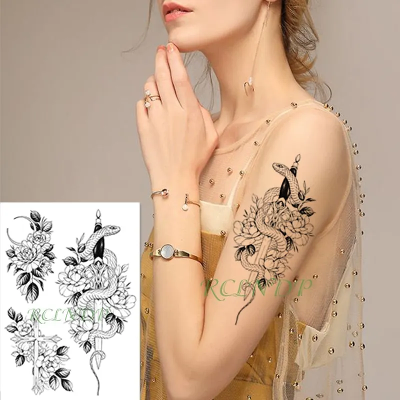 Waterproof Temporary Tattoo Sticker Sexy Thigh Love Sick English Words Gothic Water Transfer Fake Tatto Flash Tatoo for Women