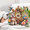(US Local)Acrylic Special Shape Flower Bird Diamond Painting Clock Ornaments Kit