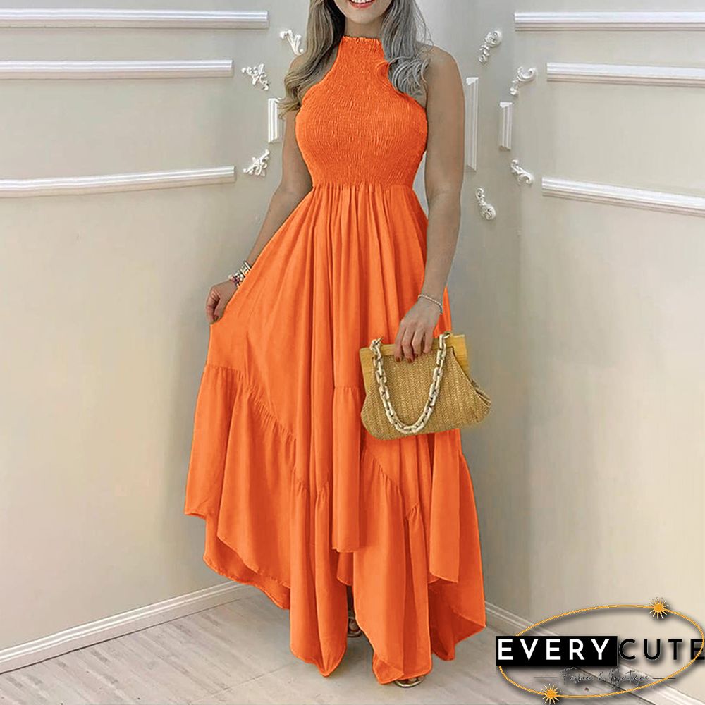 Party Wear Sleeveless Vacation Holiday Bohemian Long Dress Fashion Women Backless Halter Maxi Dress