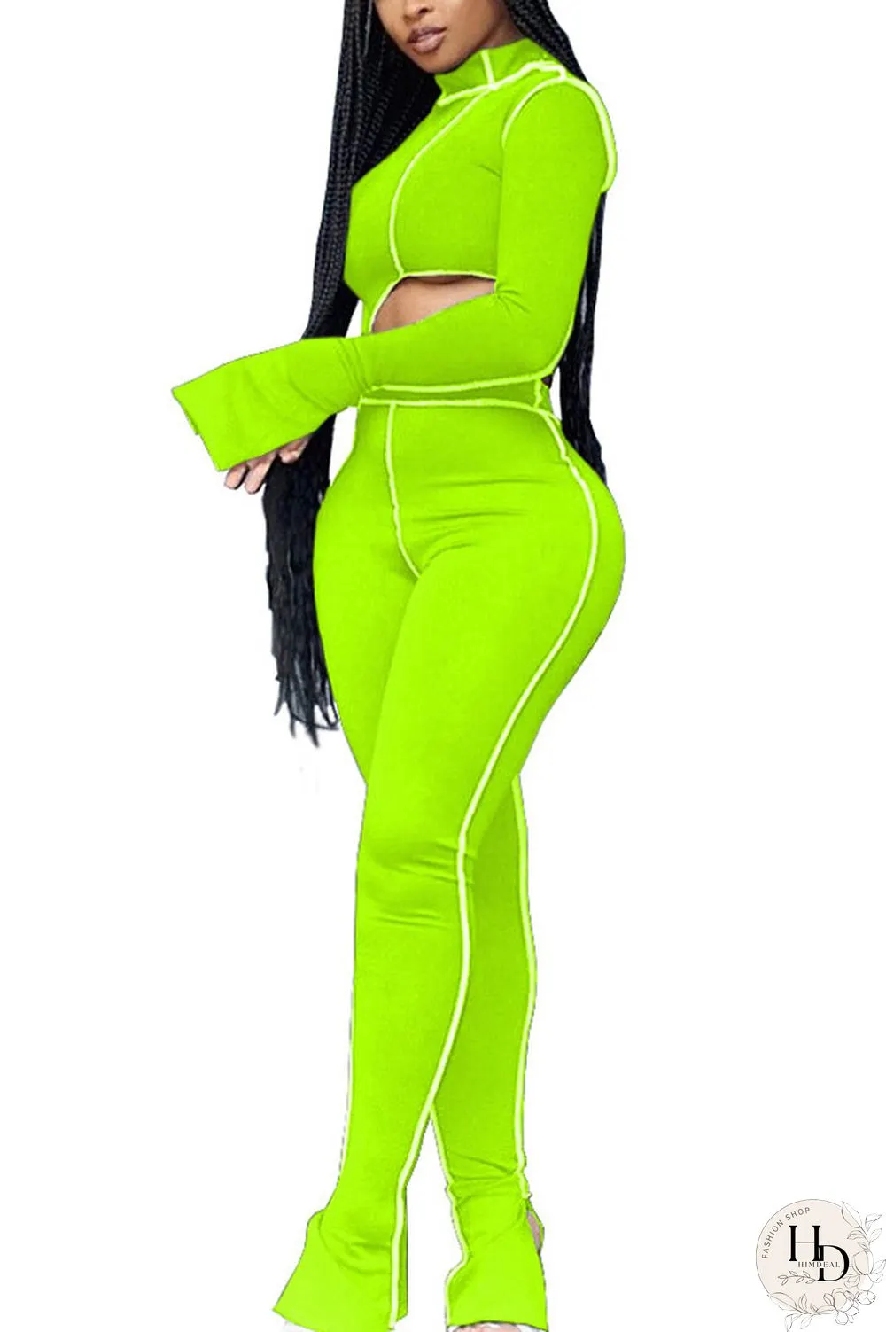 Blue Polyester Sexy Active OL Solid pencil Sleeveless Two Pieces