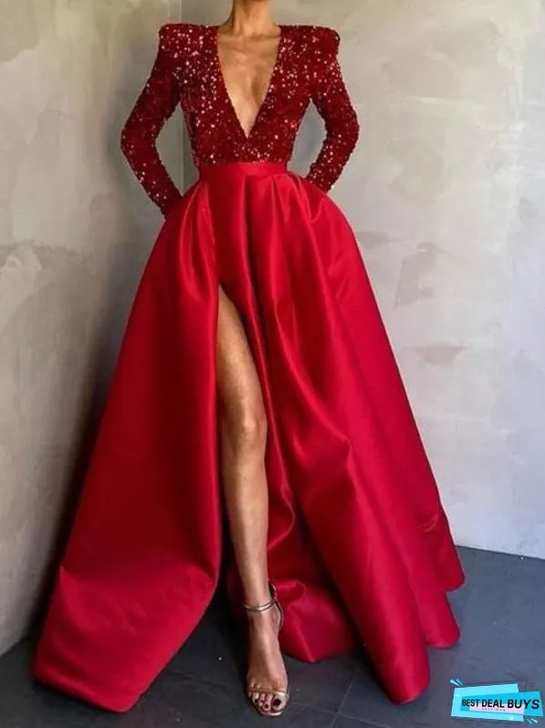 Sequined Trailing Evening Dress