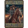 (Multi Style)Cowgirl - Panneaux en &eacute;tain m&eacute;tallique(20*30cm)