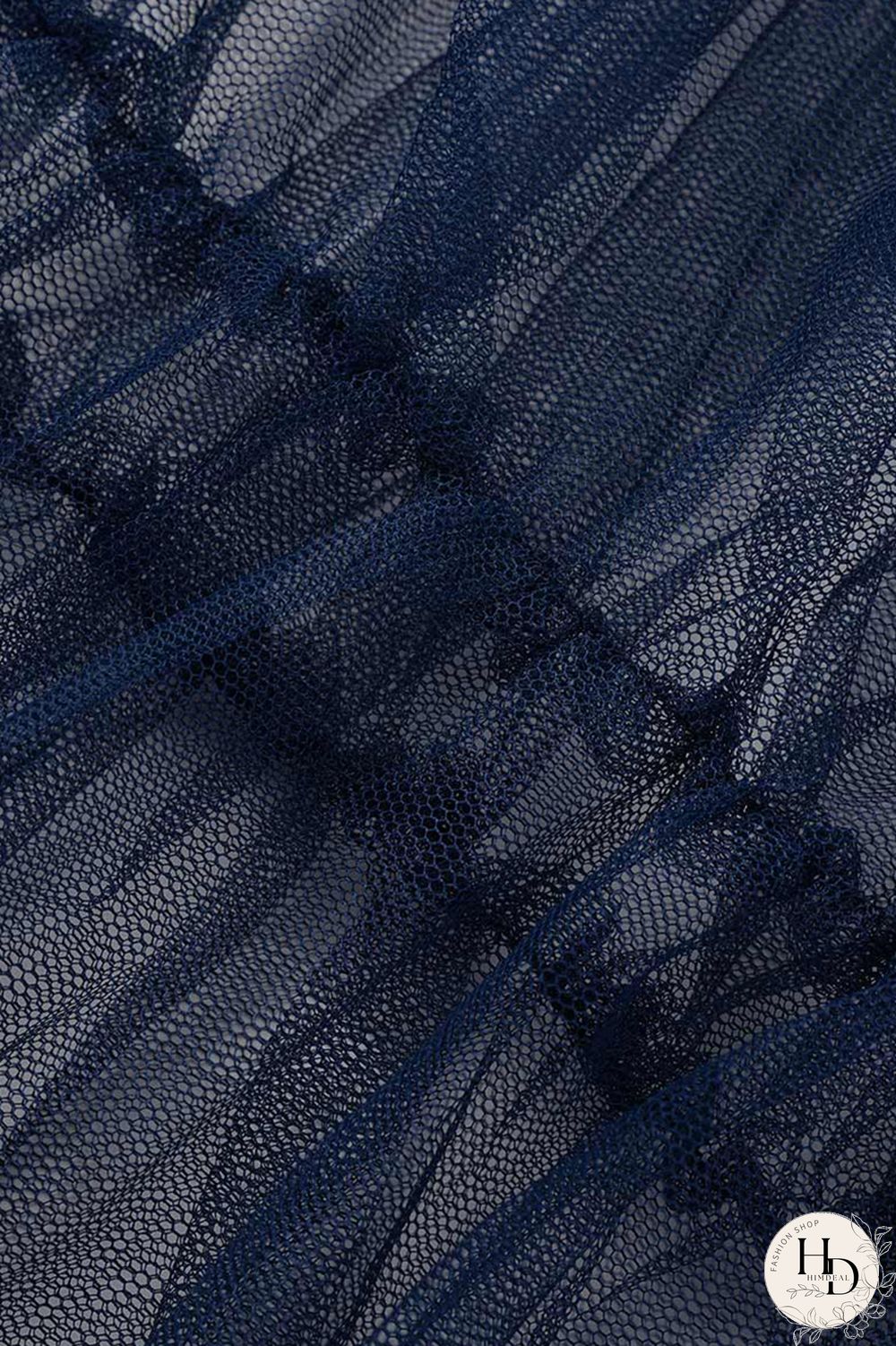 Blue Fashion Casual Plus Size Patchwork Mesh Turndown Collar Short Sleeve Dress