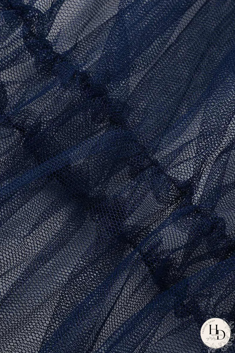 Blue Fashion Casual Plus Size Patchwork Mesh Turndown Collar Short Sleeve Dress