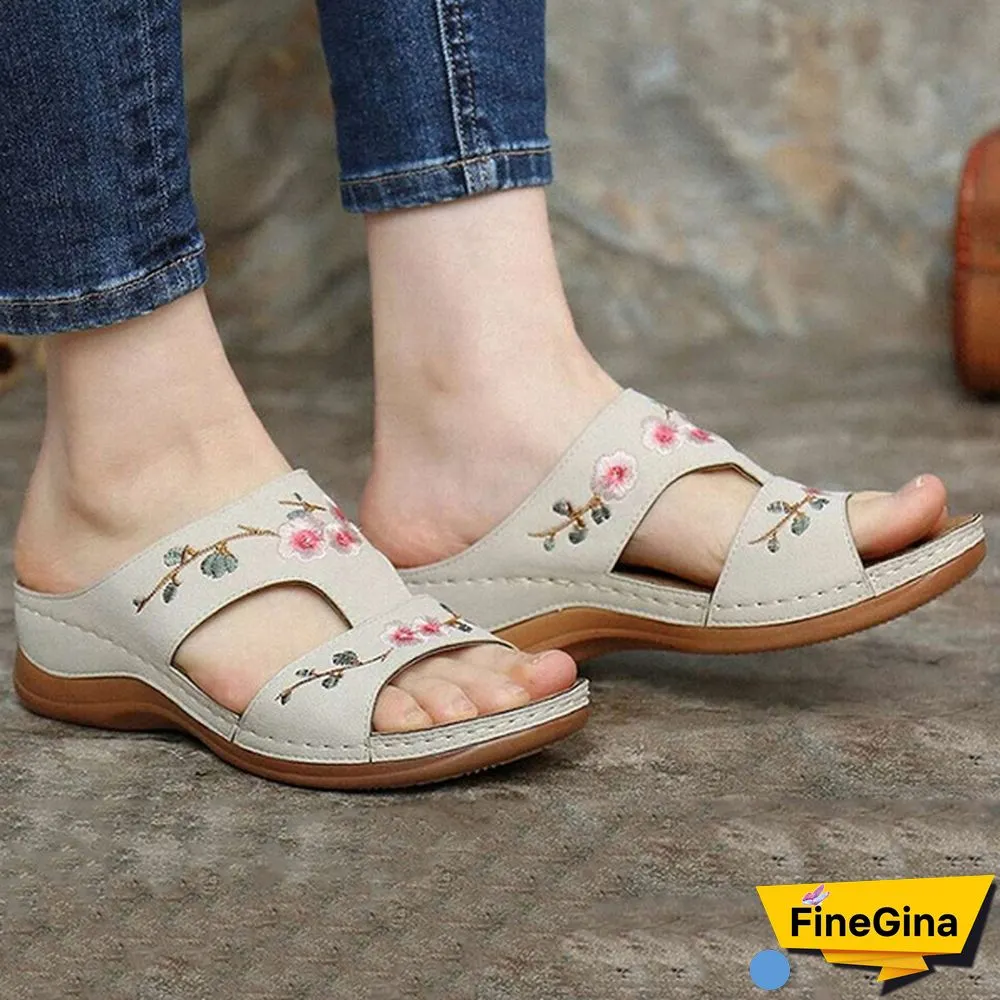 Summer Heighten Slippers Thick-Soled Non-Slip Pu Slippers Women's Outdoor Casual Slippers