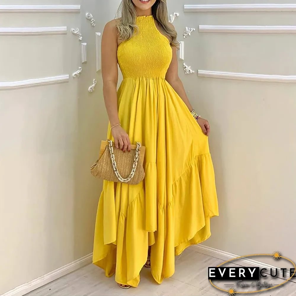 Party Wear Sleeveless Vacation Holiday Bohemian Long Dress Fashion Women Backless Halter Maxi Dress