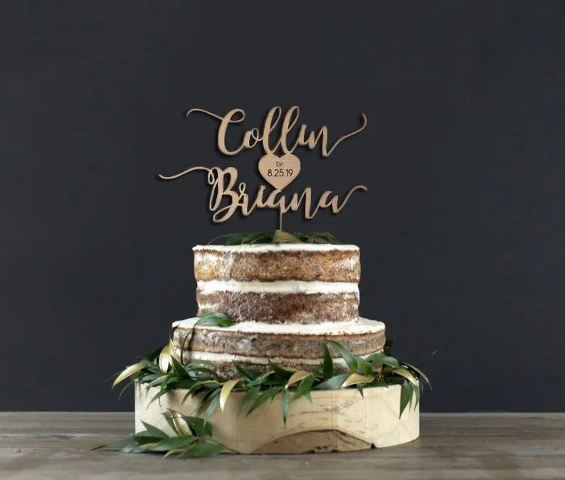 Personalized Cake Topper Decoration For Happy Birthday Party Cake Topper Decor DIY Wood Wedding Cake Mr& Mrs Decorations 515