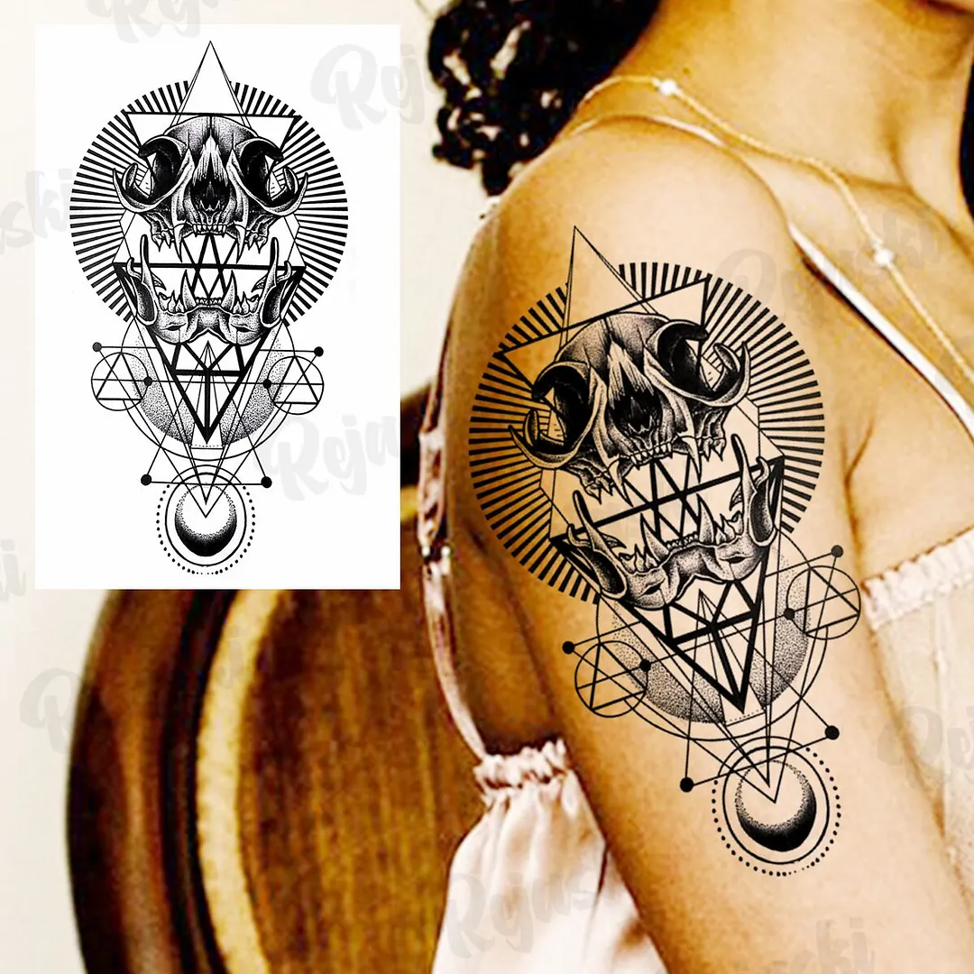 Sdrawing Thorns Temporary Tattoos For Adults Men Realistic Totem Maori Lion Compass Flower Tiger Fake Tattoo StickerArm Tatoos DIY
