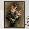 Smell Flower Beauty 2-14CT Stamped Cross Stitch 44*61cm/17.32*24.02in(Big Size)