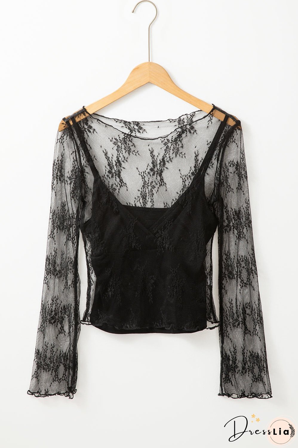 Lace Crochet Splicing Slim Fit Blouse