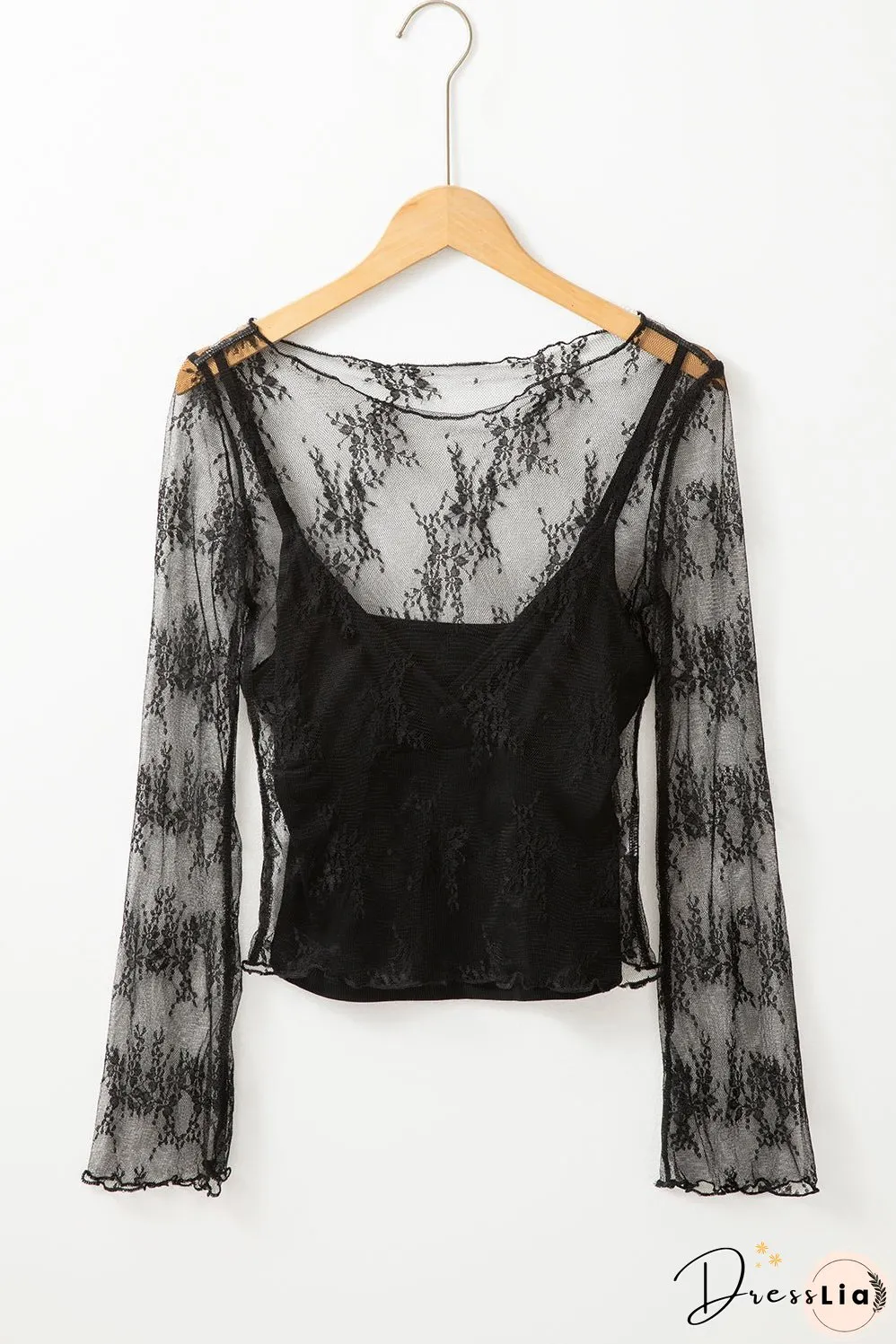 Lace Crochet Splicing Slim Fit Blouse
