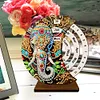 Diamond Painting Wooden Elephant Moon Perpetual Calendar