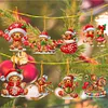 8Pcs Double Side Effect Acrylic Special Shaped Christmas Theme Xmas Trees Hanging Pendant Kits