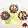 (US Local)3Pcs Flowers 5D DIY Diamond Painting Hanging Pendant Rhinestone Art Decorations