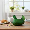 Vintage-Style Glass Hen on Nest Dish with Lid Tabletop Dessert Plate Snack Bowl