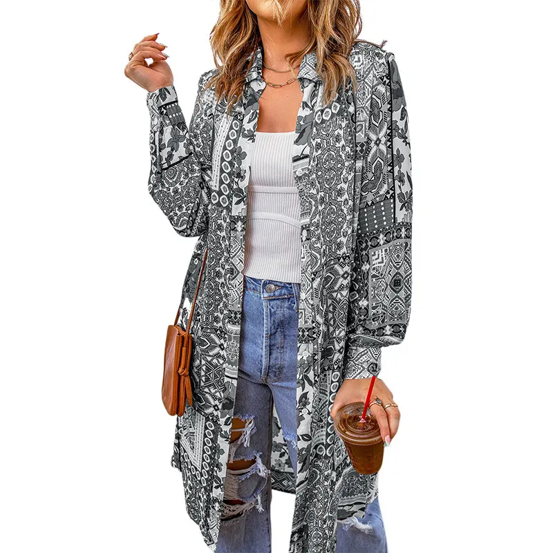 Women Ethnic Boho Autumn Natural Loose Best Sell Three Quarter H-Line Regular Other Coat