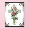 Rose Cross-14CT Stamped Cross Stitch Kit(21*28cm)
