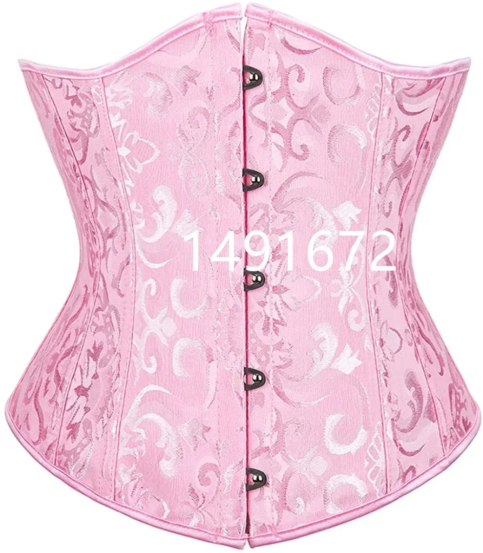 Corset Underbust Top Body Shaper for Wome Waist Cincher Sexy Gothic Plus Size Corpete Corselet Fashion Black White Red Blue Rose