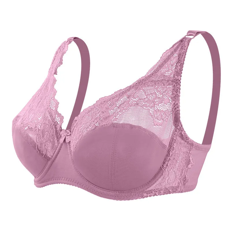 Sexy Bra Women Large Lace Bralette Plus Size Lingerie Female Thin Lace Brassiere Underwear Underwire Padded Bras C D Cup