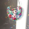 >SALE<Wreath Angel 2D Flat DIY Diamond Art Pendant Green Wing Wall Door Decoration