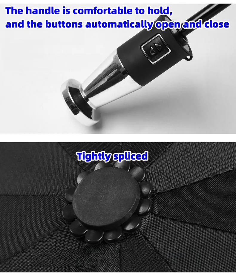  VIP business folding 10-bone black plastic umbrella