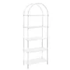 [US Local Warehouse] 5-Tier Acrylic Arched Bookshelf Modern Style Clear Bookcase Open Display Bookshelf for Home Office Living Room Kitchen Bedroom 11.81x23.62x65.35in Easy Assembly