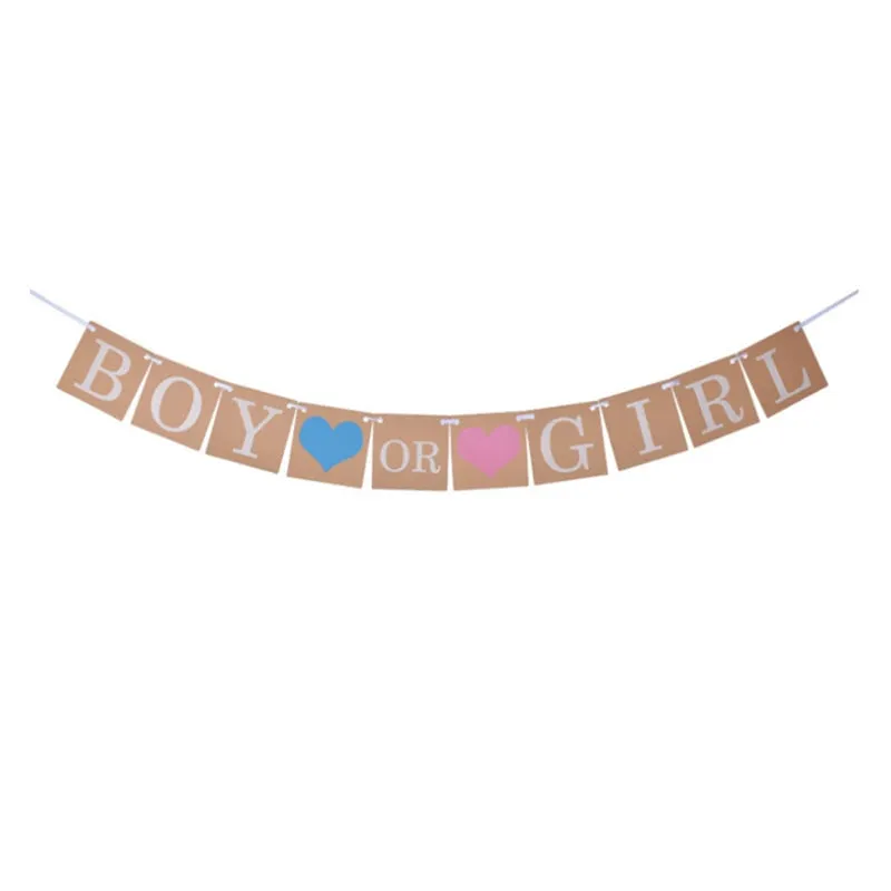 Gender Reveal Party Decoration Boy or Girl Balloon Banner Disposable Tableware Boy Girl Baby Shower Decorations Balloons