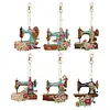6pcs DIY Diamond Special Shaped Sewing Machine Keychain Kits