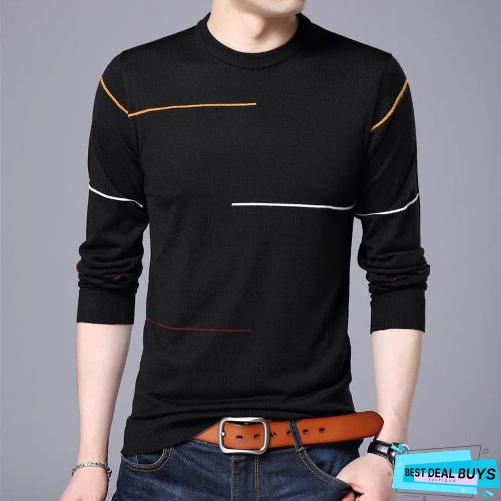 Wool Sweater Men Brand Clothing Slim Warm Sweaters O-Neck Pullover