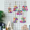 6Pcs DIY Diamond Painting Colored Dragon Keychain