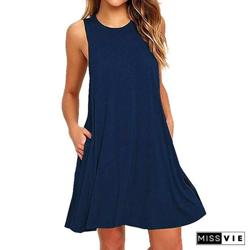 Sexy Women's Summer Casual Sleeveless Evening Party Backless Beachwear Mini Dress