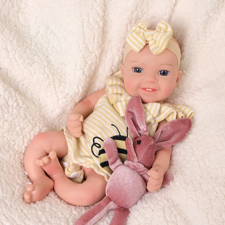 [90Days Lowest Price]Babeside Leen 12"/16&ldquo; Realistic Silicone Smiling Baby Little Infant Girl Best Gift for Kids