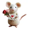 Felt Mouse Ornaments Cute Charming Handmade Valentine Felt Mice Figurines Valentines Day Gift Animal Decoration for Easter Gifts Wedding Party Supply