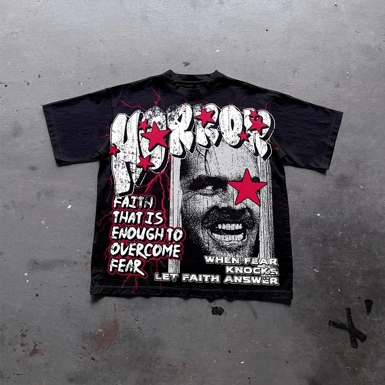 Shining - Faith Over Fear Graphics Cotton T-Shirt