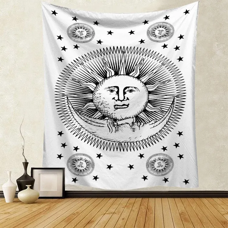 Hippie Void Sugar Skull Tapestry Mandala Wall Hanging Ouija Carpet Psychedelic Tapestry Yoga Boho Decor Blanket Wall Cloth