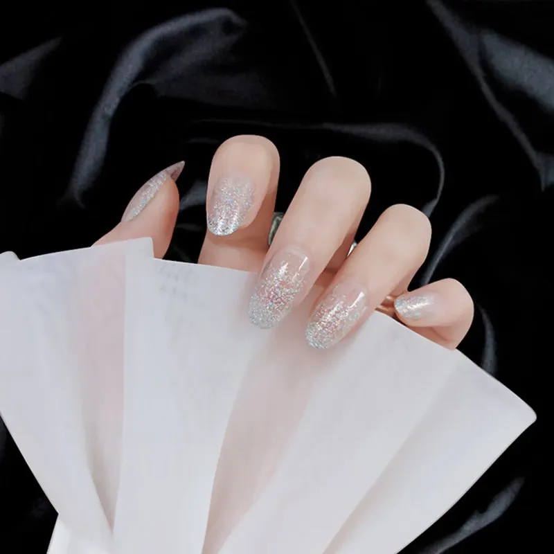 24pcs/set Press on Nail Tips Acrylic 10 Sizes Flower Design Fake Nails Art Full Cover French False Nail Art Tips Artifical Nails-Nail Inspo