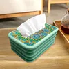(US Local)Acrylic Flower Diamond Painting Paper Towel Dispenser Decor Tissue Box Kit