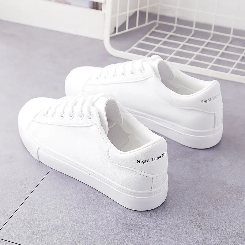 Churchf Churchf White Shoes 2023 Spring And Autumn New Korean Version Of Women's Board Shoes Students Flat Casual Single Shoes Round Head Tie Women's Shoes Tide