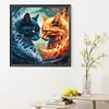 Ice  Fire Cat-Full Round Diamond Painting 30*30CM